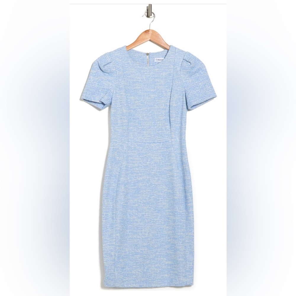 Calvin Klein short sleeve tweed sheath dress size 14